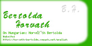 bertolda horvath business card
